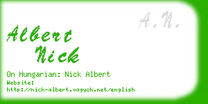 albert nick business card